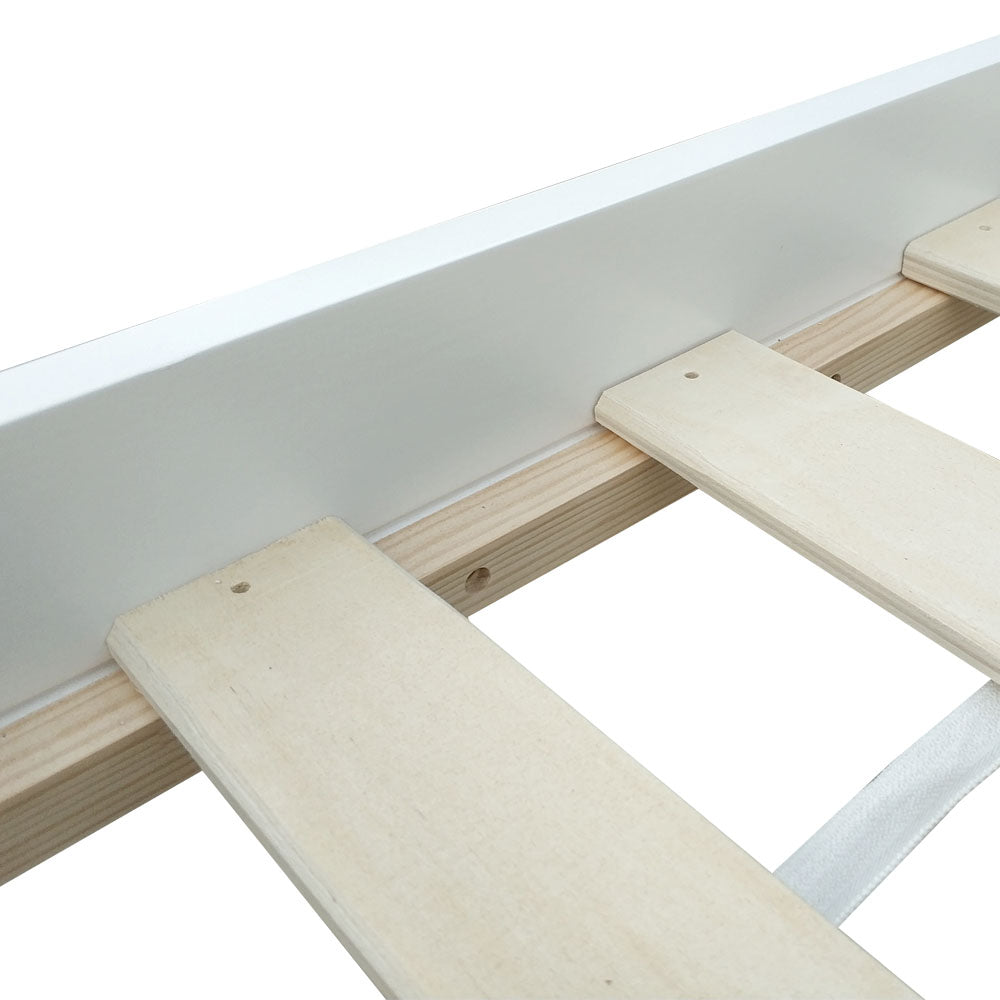 King Single Wooden Bed Frame - White