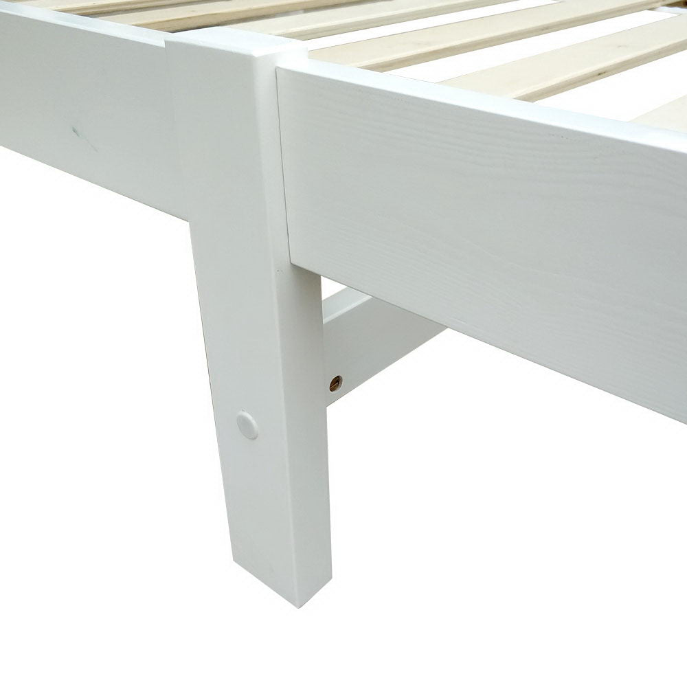 Single Size Wooden Bed Frame - White