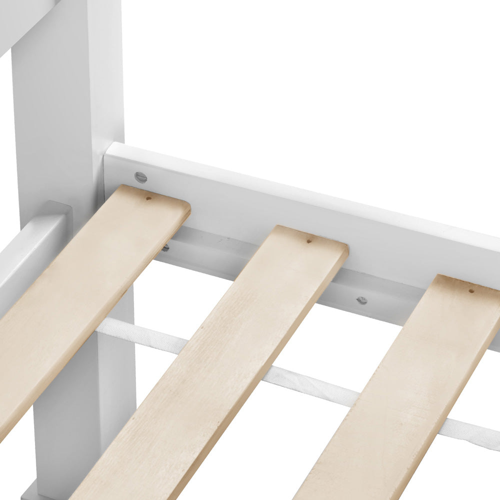 Double Size Wooden Bed Frame - White