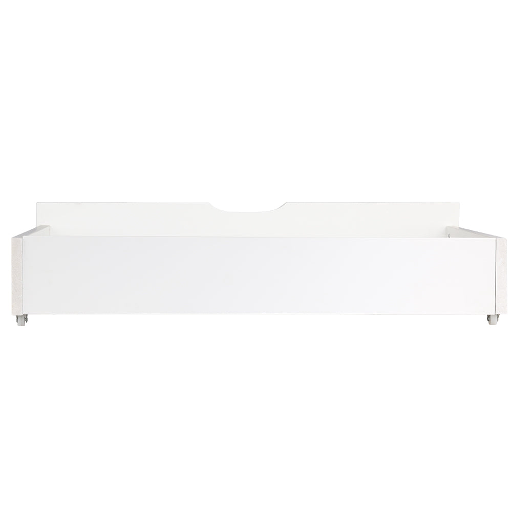 Artiss 2x Storage Drawers Trundle for Single Wooden Bed Frame Base Timber White