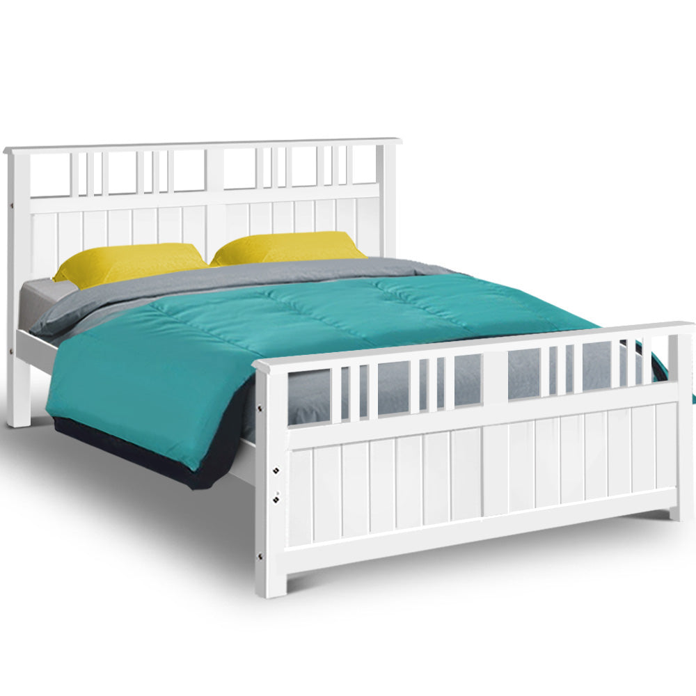 Artiss Wooden Bed Frame Queen Size Timber Kids Adults Mattress Bed Base EVA
