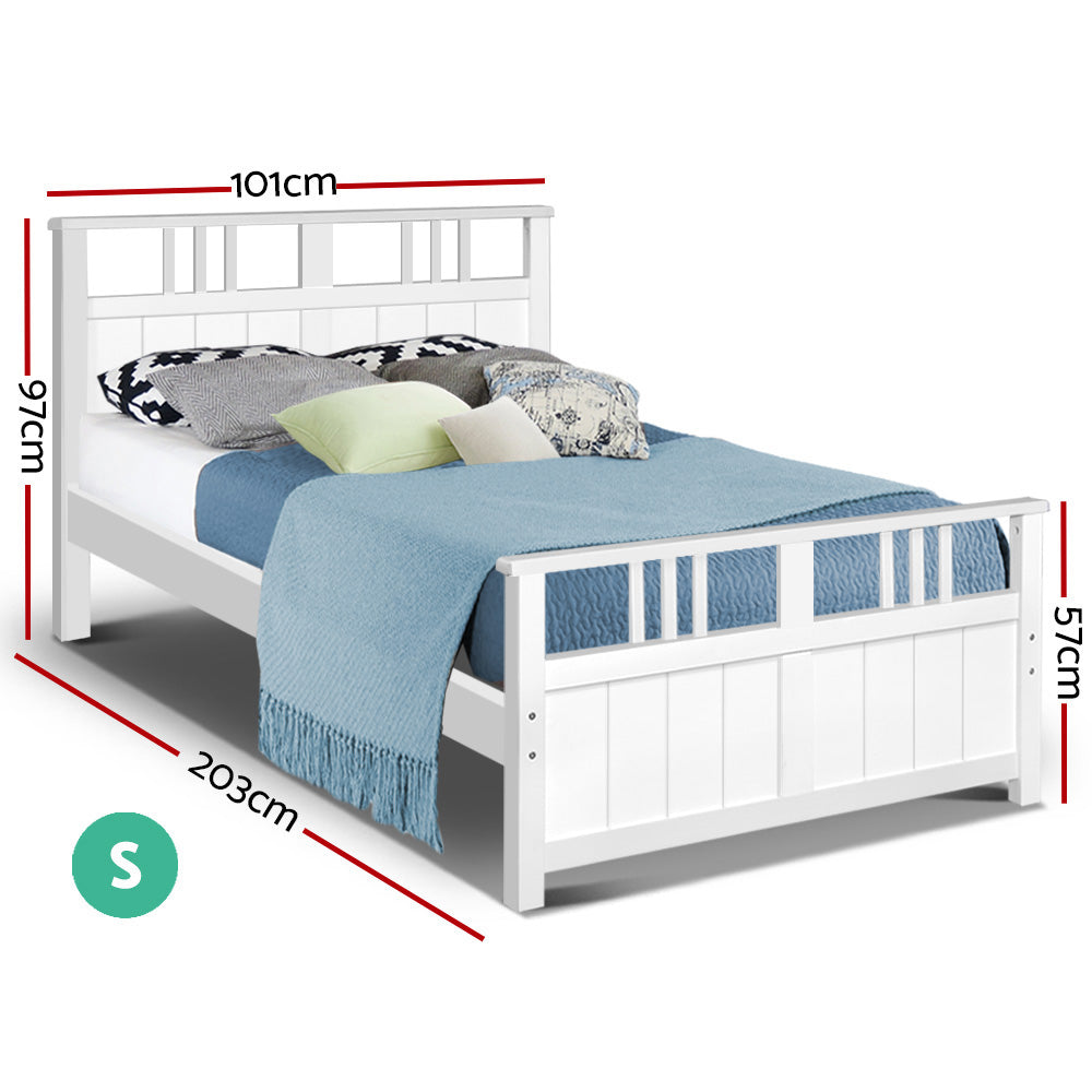 Artiss Wooden Bed Frame Timber Single Size EVA Kids Adults Mattress Bed Base