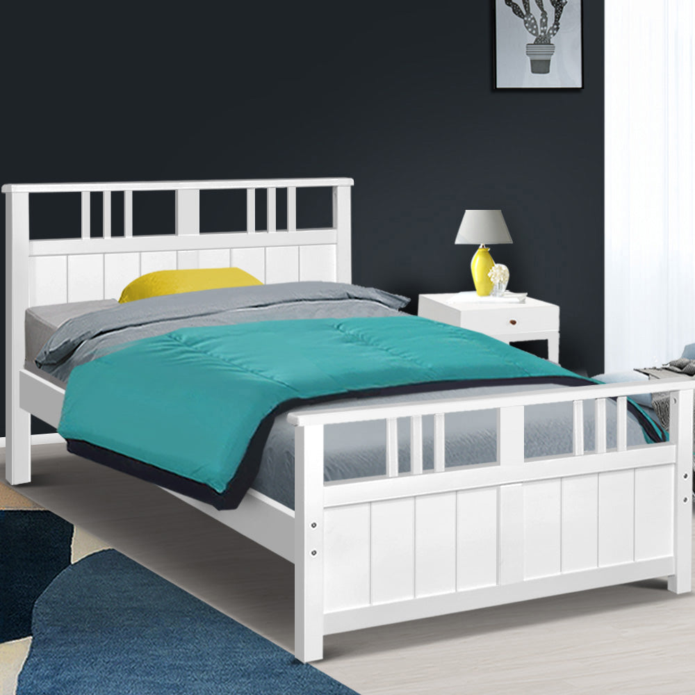 Artiss Wooden Bed Frame Timber Single Size EVA Kids Adults Mattress Bed Base