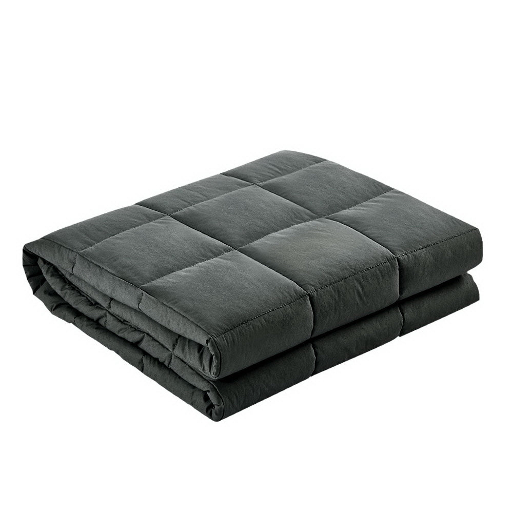 Giselle Bedding 2.3kg Cotton Weighted Blanket Heavy Gravity Sleep Black