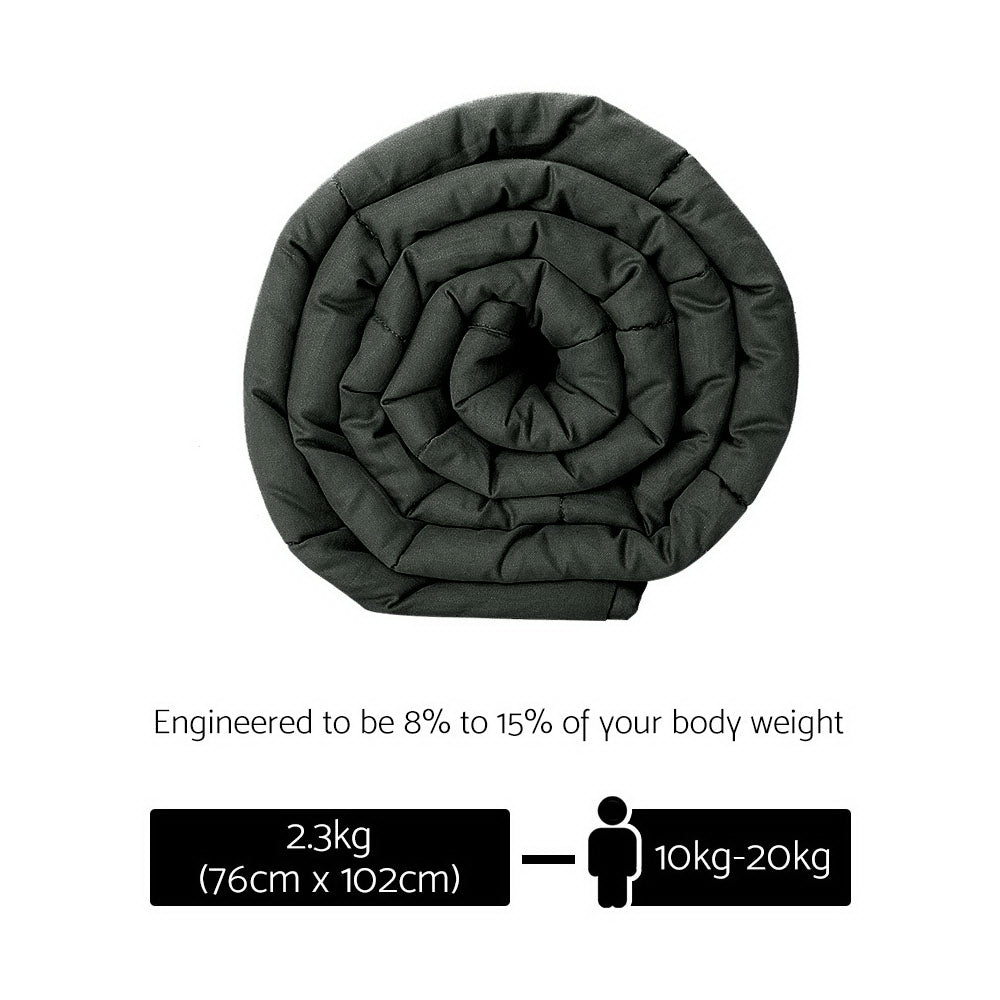 Giselle Bedding 2.3kg Cotton Weighted Blanket Heavy Gravity Sleep Black