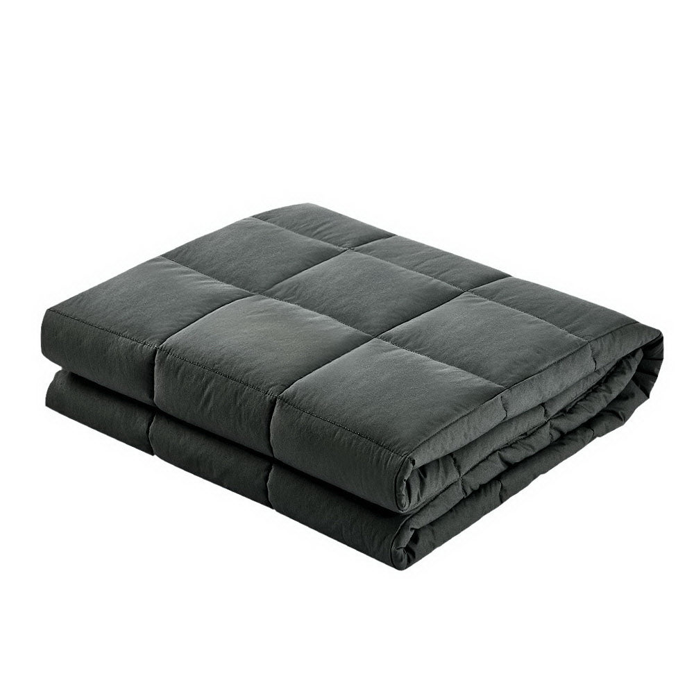 Giselle Bedding 2.3kg Cotton Weighted Blanket Heavy Gravity Sleep Black