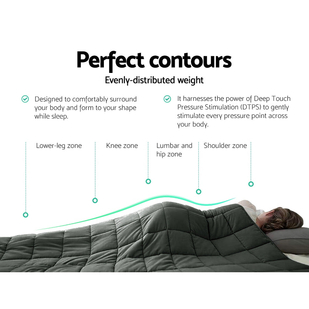 Giselle Bedding 2.3kg Cotton Weighted Blanket Heavy Gravity Sleep Black