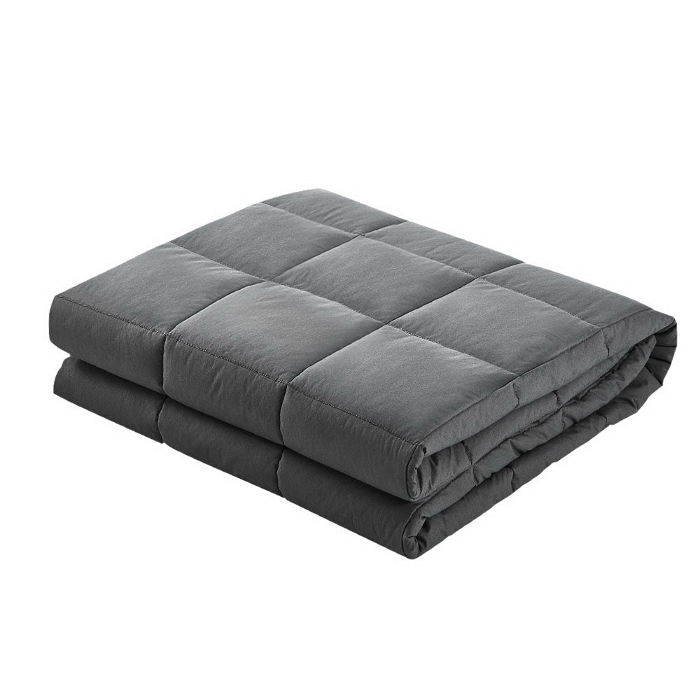Weighted Blanket Adult 5KG Heavy Gravity Blankets Microfibre Cover Calming Relax Anxiety Relief Grey