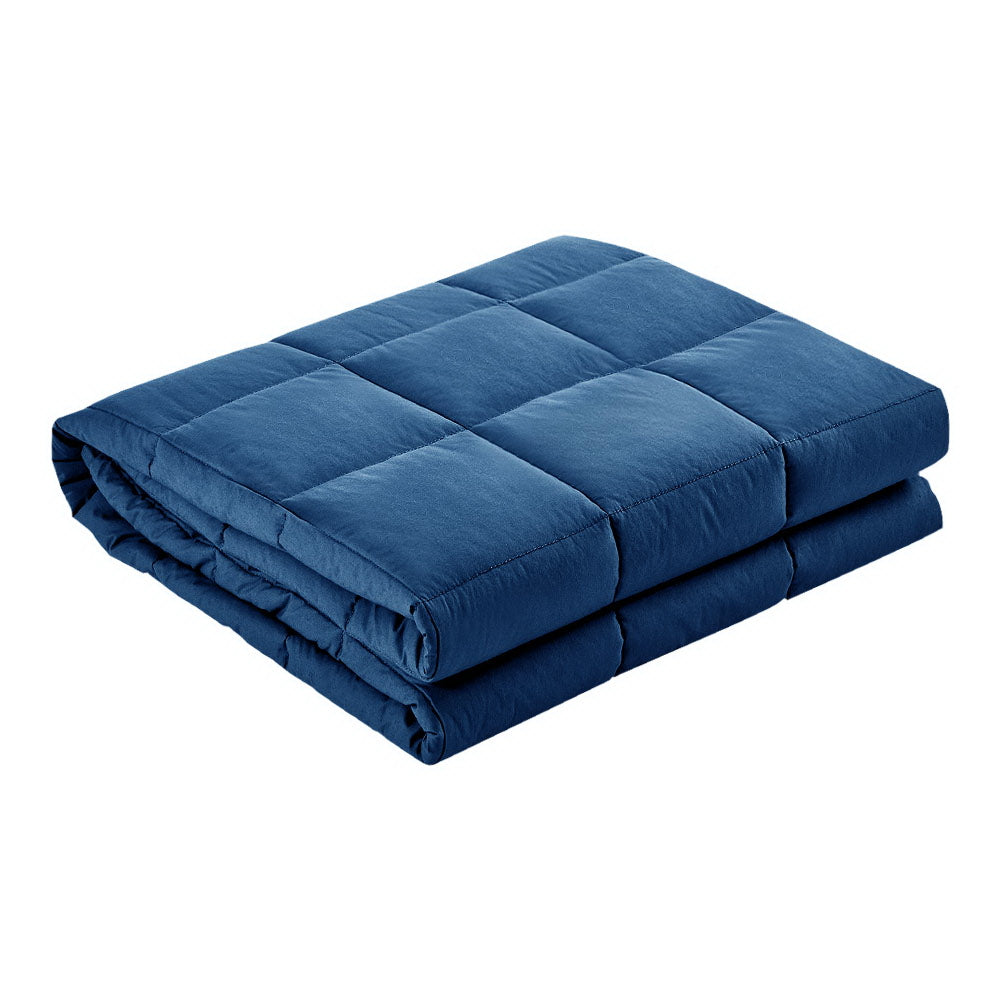 Giselle Bedding 9KG Cotton Weighted Blanket Heavy Gravity Deep Relax Adult Navy