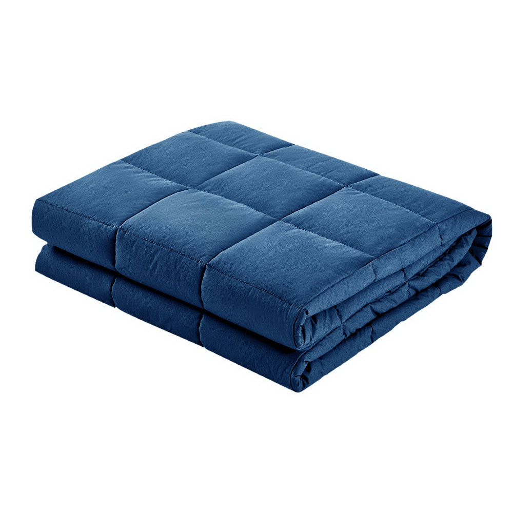 Giselle Bedding 9KG Cotton Weighted Blanket Heavy Gravity Deep Relax Adult Navy