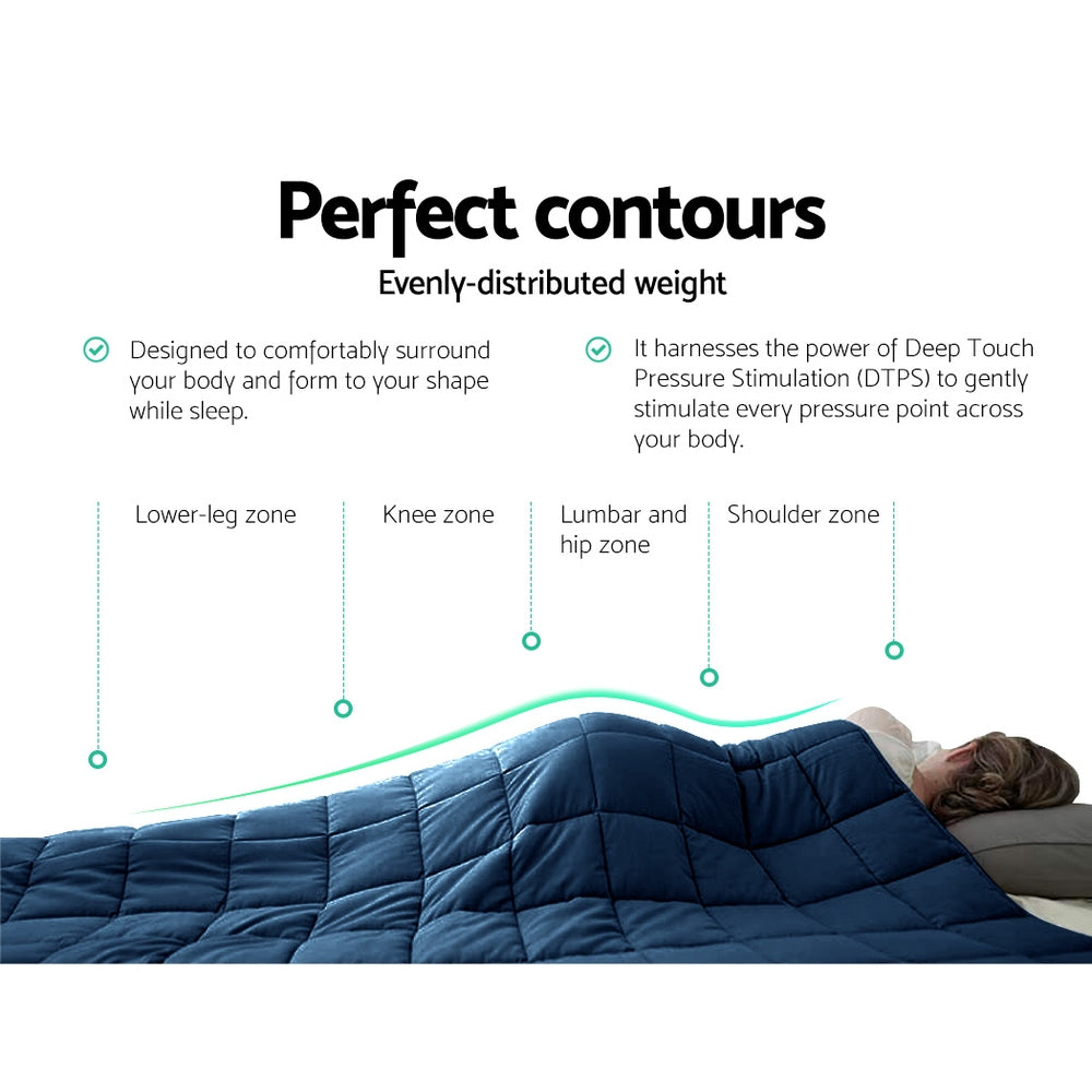 Giselle Bedding 9KG Cotton Weighted Blanket Heavy Gravity Deep Relax Adult Navy