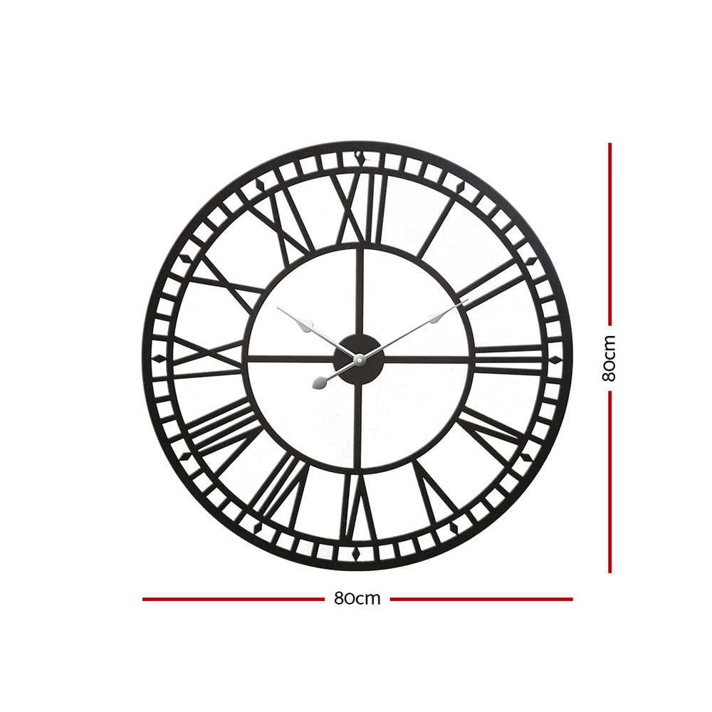 Wall Clock Large Modern Vintage Retro Metal Clocks Handmade Home Office Decor