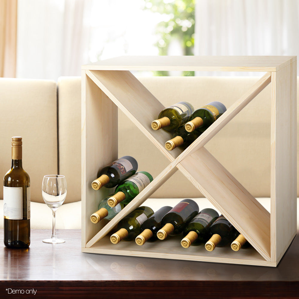 Artiss 24 Bottle Timber Wine Rack