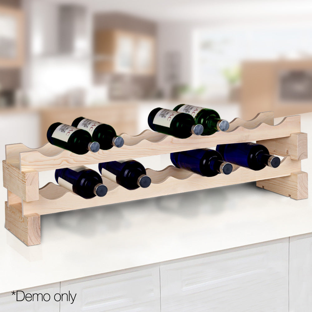 Artiss 20 Bottle Timber Wine Rack