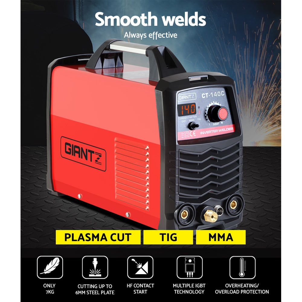GIANTZ Plasma Cutter DC ARC GAS Inverter Welder TIG 40A Portable IGBT 140Amp