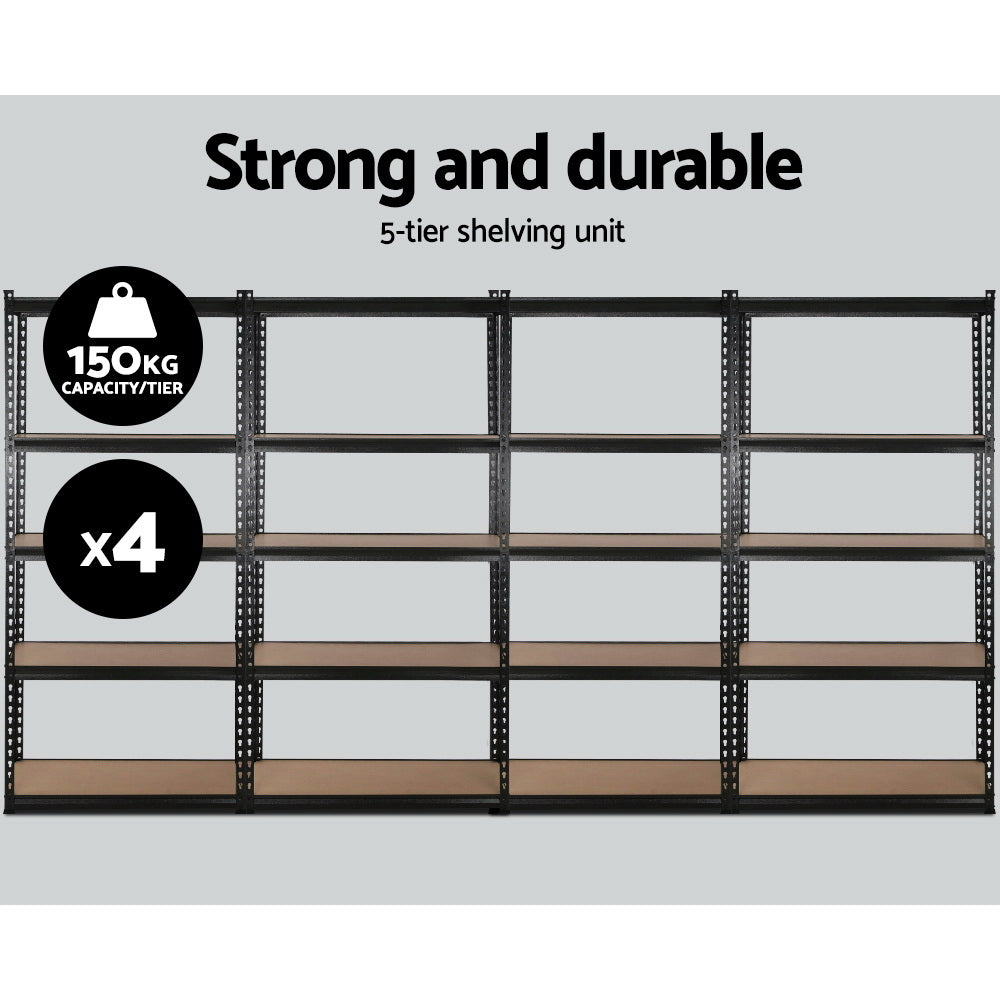 Giantz 4x0.7m Warehouse Rack Racking Steel Metal Garage Storage Shelving