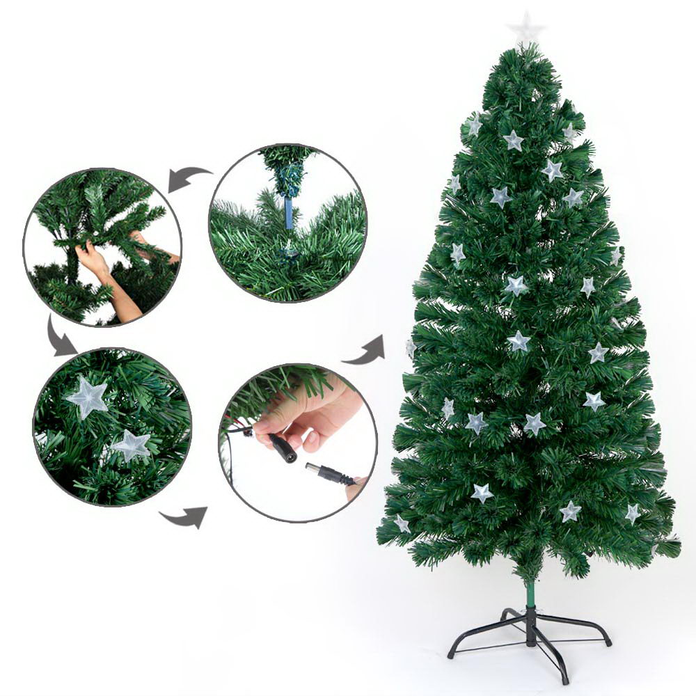 Jingle Jollys 1.5M 5FT LED Christmas Tree Xmas Optic Fiber Multi Colour Lights