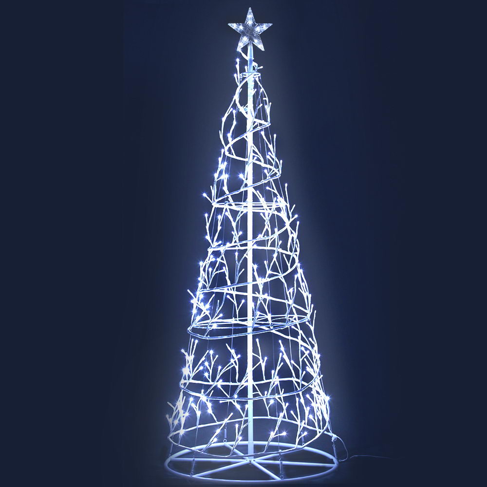 Jingle Jollys 1.85M LED Christmas Tree Lights Xmas 322 LED Cold White Optic Fiber