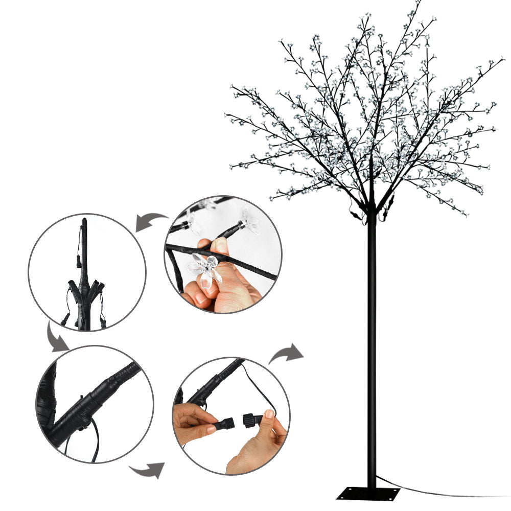Jingle Jollys 2.5M 600 LED Blossom Tree Christmas White