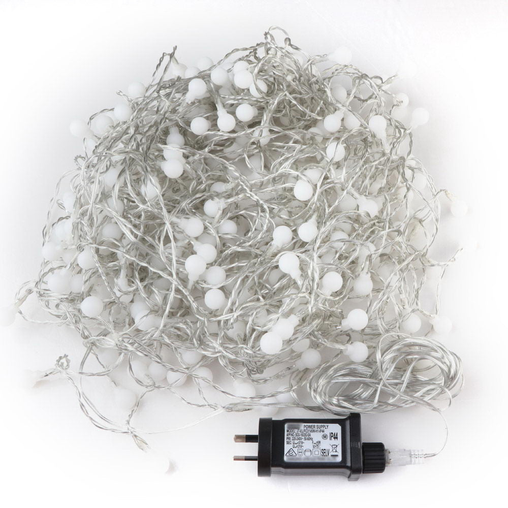 Jingle Jollys 300 LED Curtain Lights - Cold White