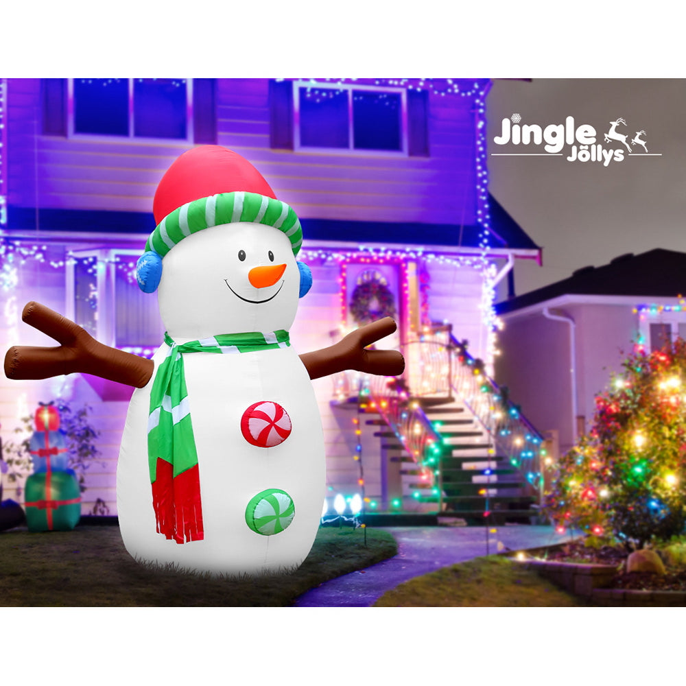Jingle Jollys Inflatable Christmas Snowman Lights LED Xmas Decoration Outdoor 3M