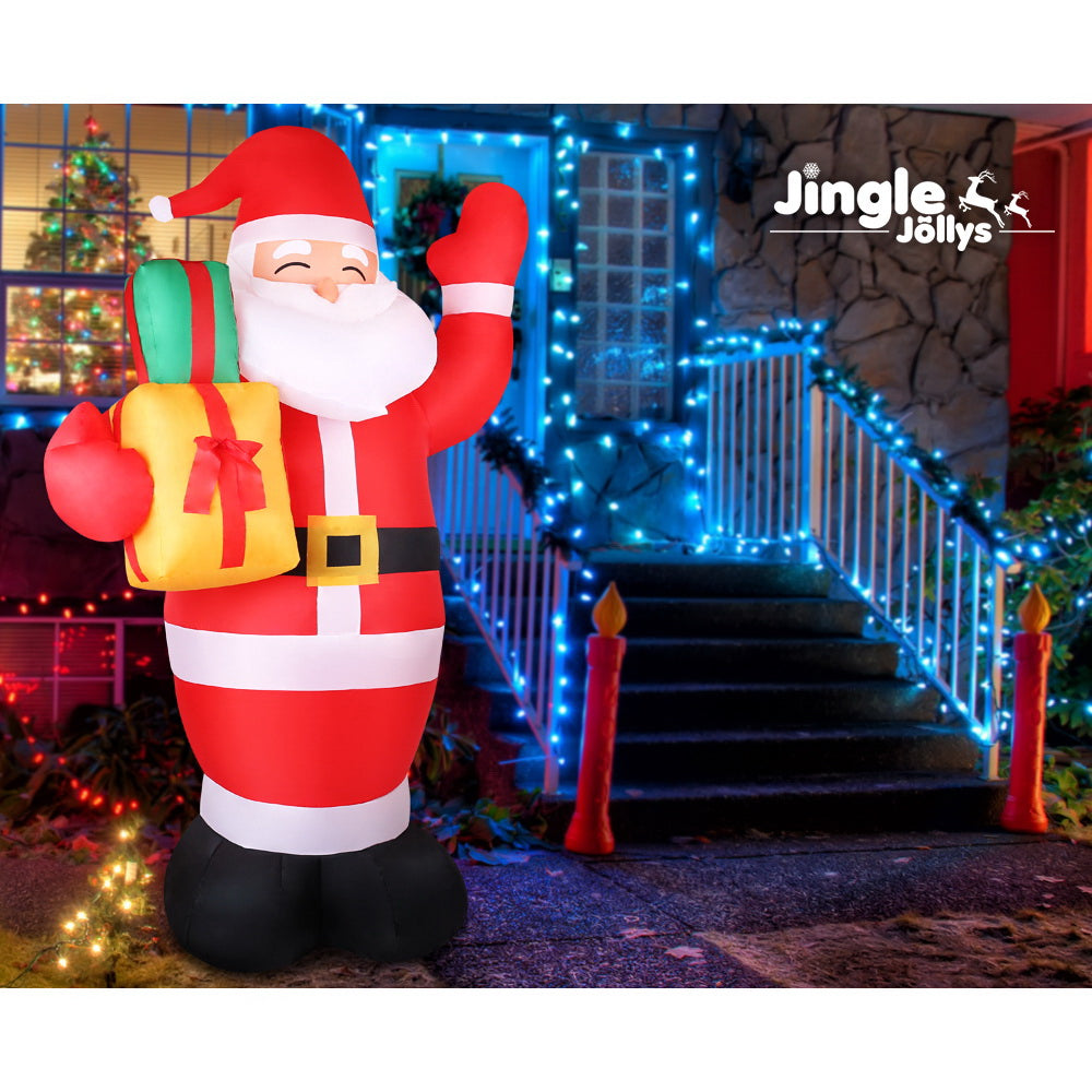 Jingle Jollys 2.4M Christmas Inflatables Santa Xmas Light Decor LED Airpower