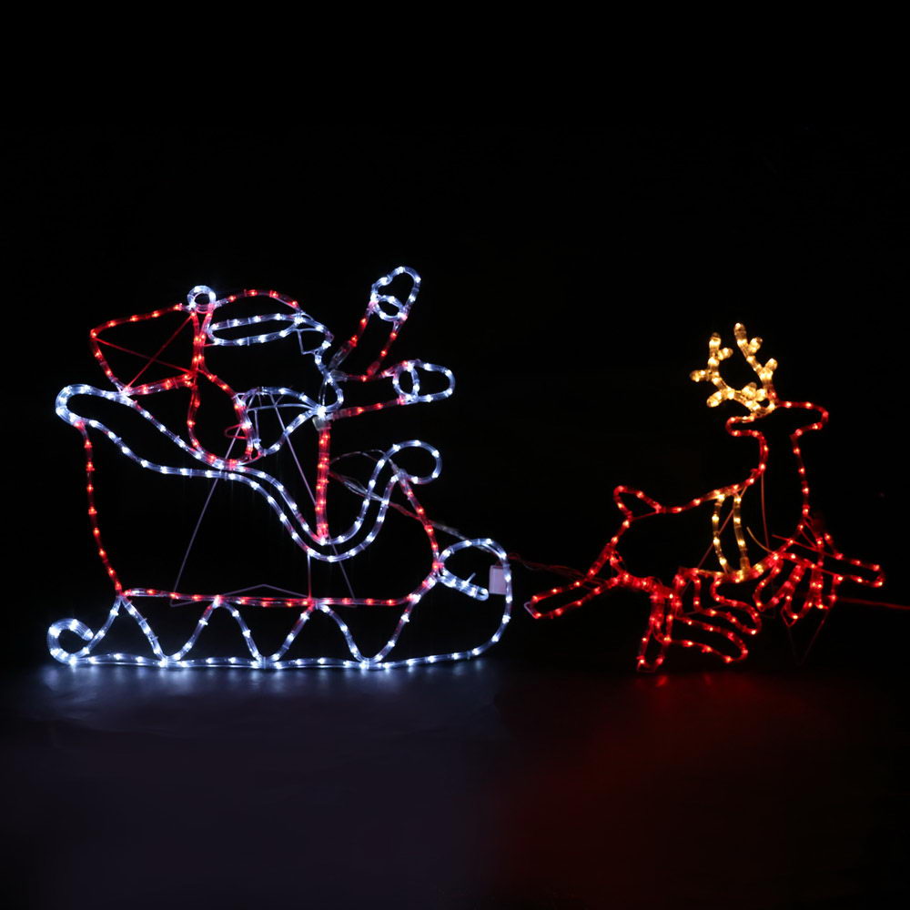 Jingle Jollys Christmas LED Motif Light Rope Santa Reindeer