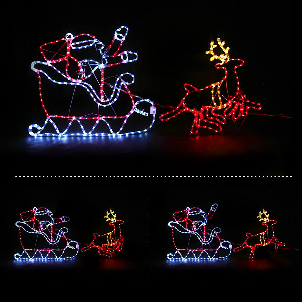 Jingle Jollys Christmas LED Motif Light Rope Santa Reindeer