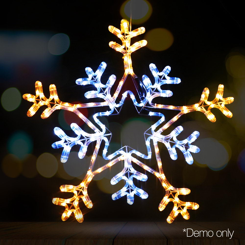 Jingle Jollys Christmas LED Motif Lights Rope Snowflake