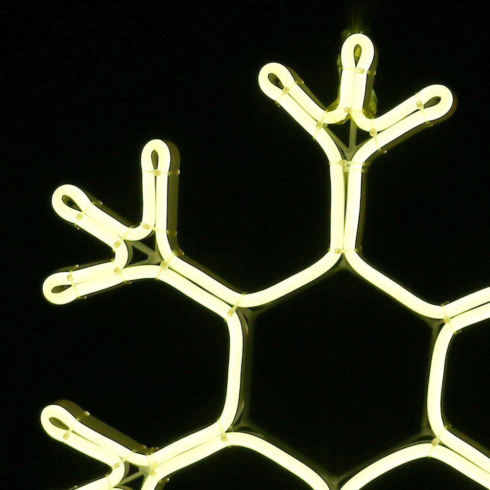 Jingle Jollys Christmas LED Motif Lights Rope Snowflake Warm White