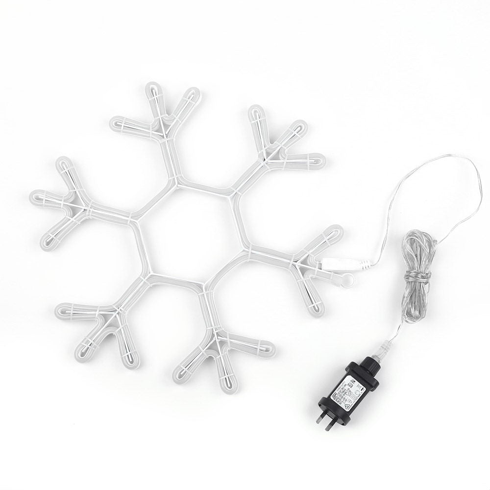 Jingle Jollys Christmas LED Motif Lights Rope Snowflake Warm White