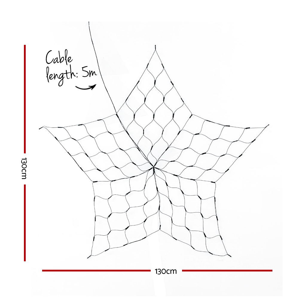 Jingle Jollys Christmas Lights Motif LED Star Net Waterproof Outdoor Colourful