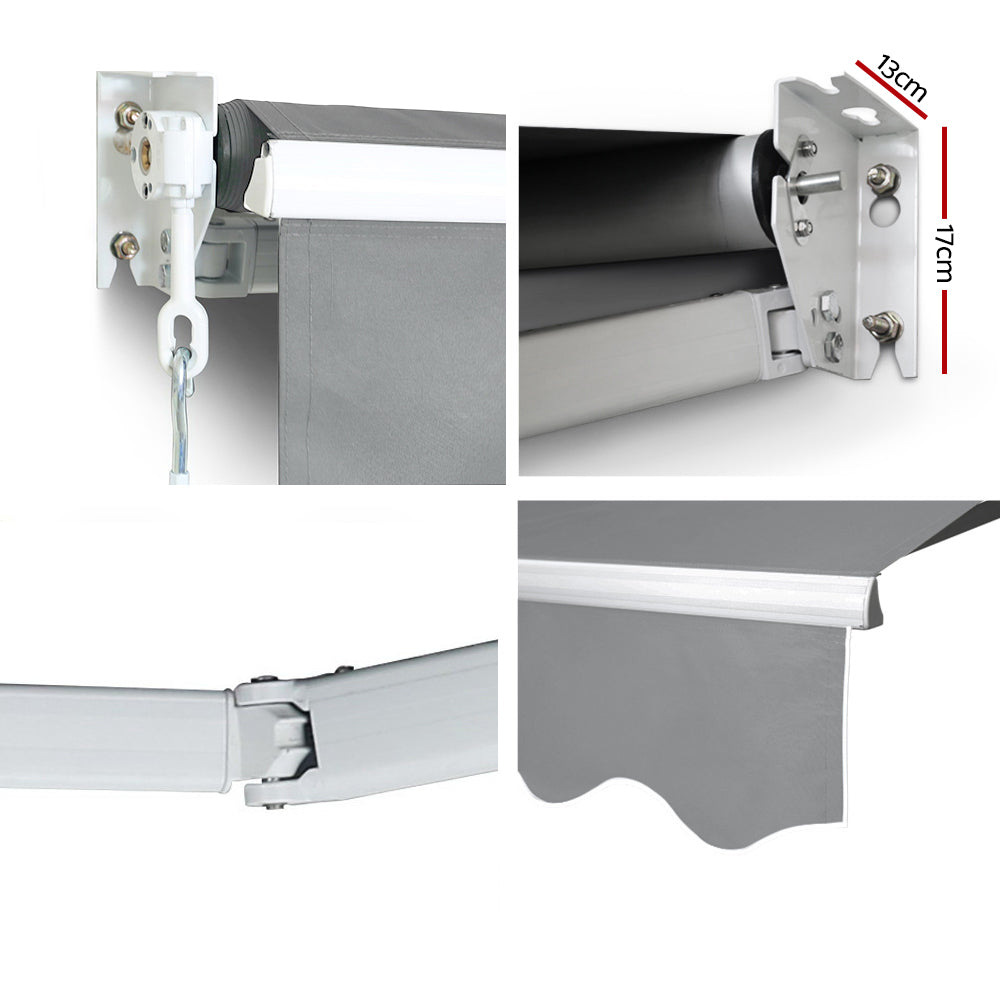 Instahut 3M x 2.5M Outdoor Folding Arm Awning - Pegru