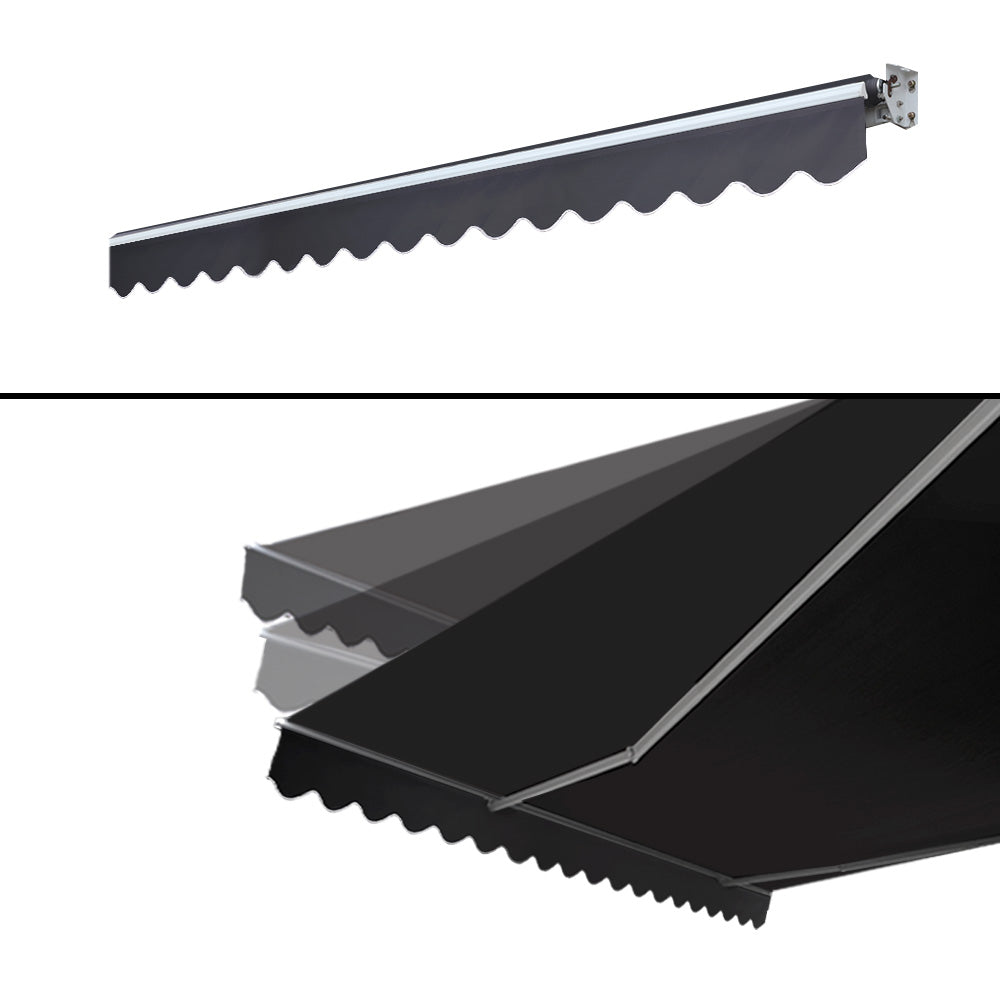 Instahut Retractable Outdoor Arm Awning 4 x 3M - Grey