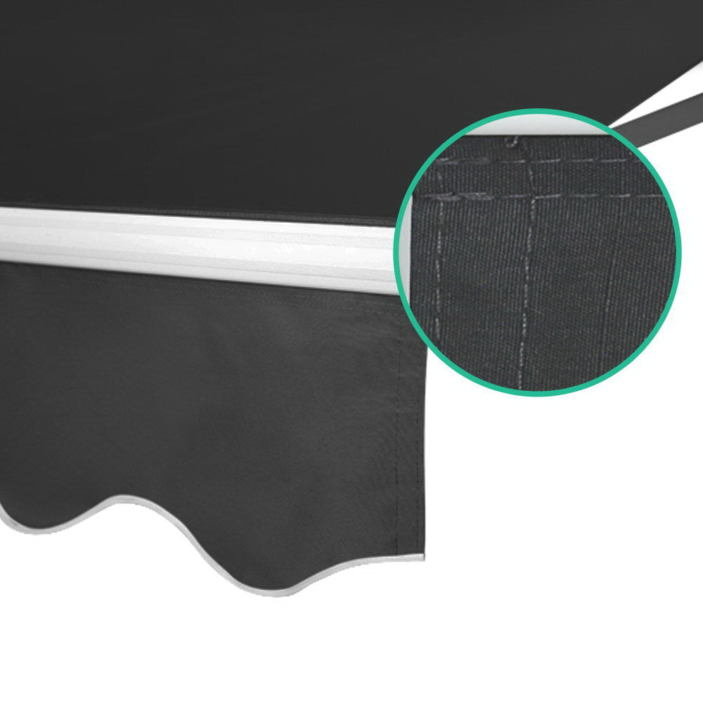 Instahut Retractable Outdoor Arm Awning 4 x 3M - Grey