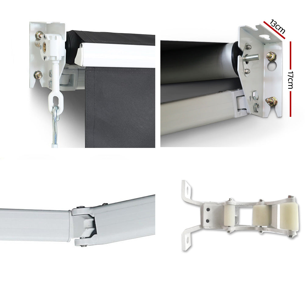 Instahut 5M x 2.5M Outdoor Folding Arm Awning - Grey