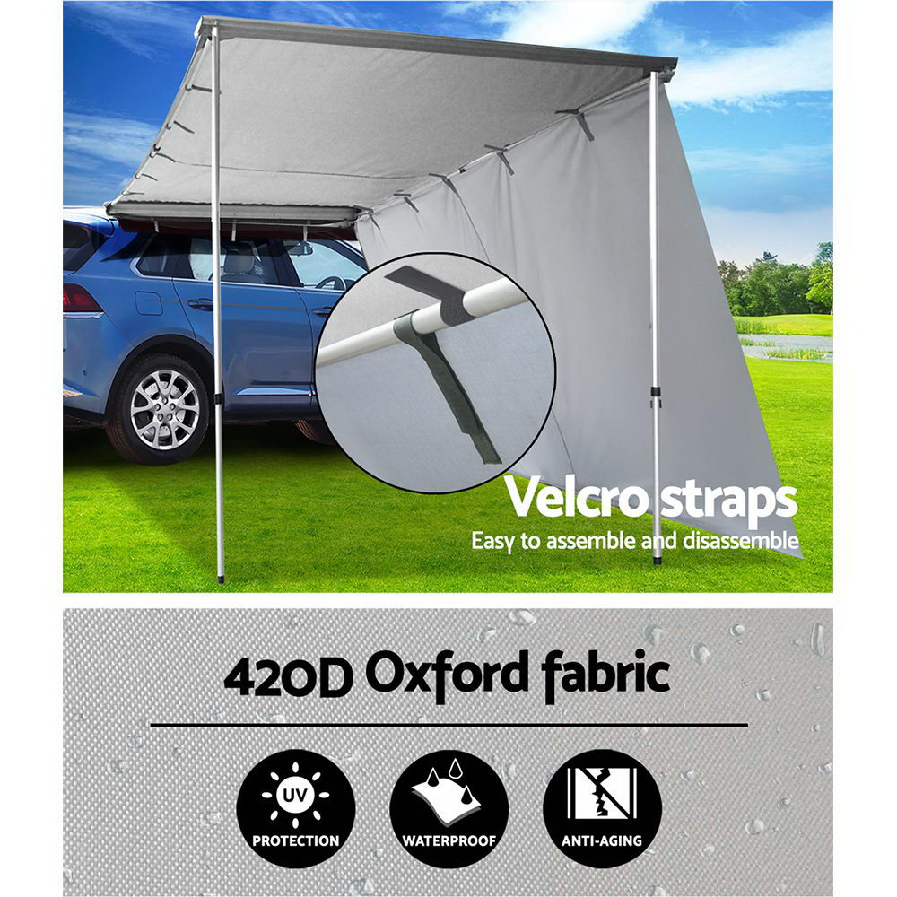 Weisshorn Car Shade Awning 3 X 3M W/ Extension 3 X 2M Grey