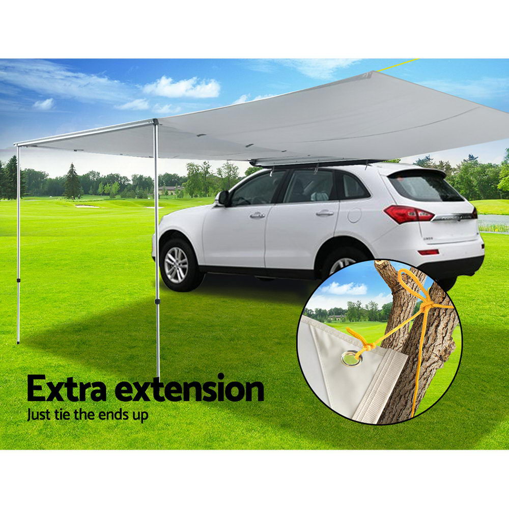 Weisshorn Car Shade Awning 3 X 3M W/ Extension 3 X 2M Grey