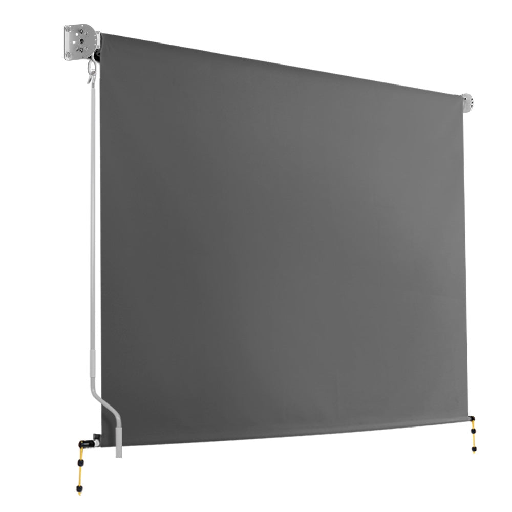 Instahut 3m x 2.5m Retractable Roll Down Awning - Grey