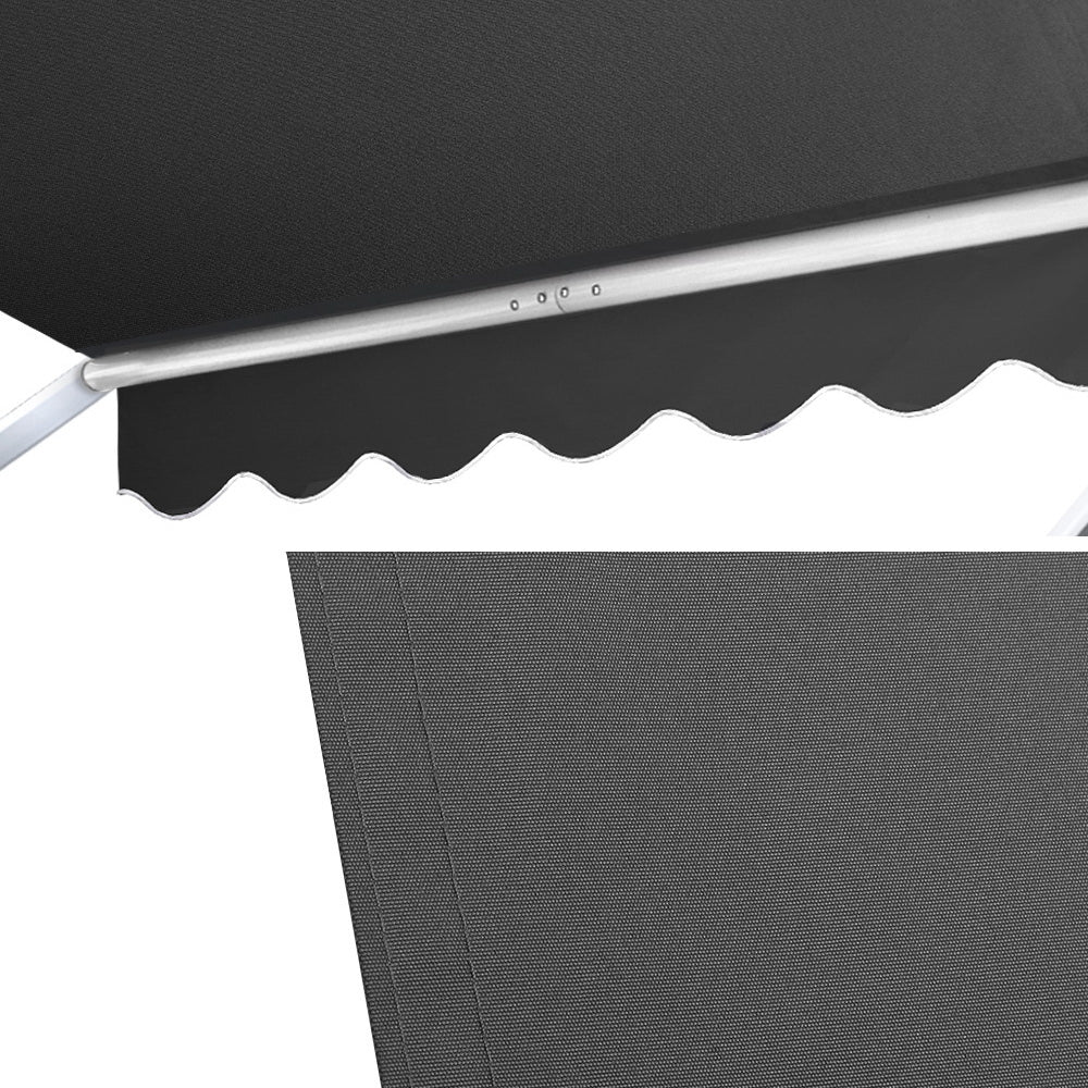 Instahut 1.5m x 2.1m Retractable Fixed Pivot Arm Awning - Grey
