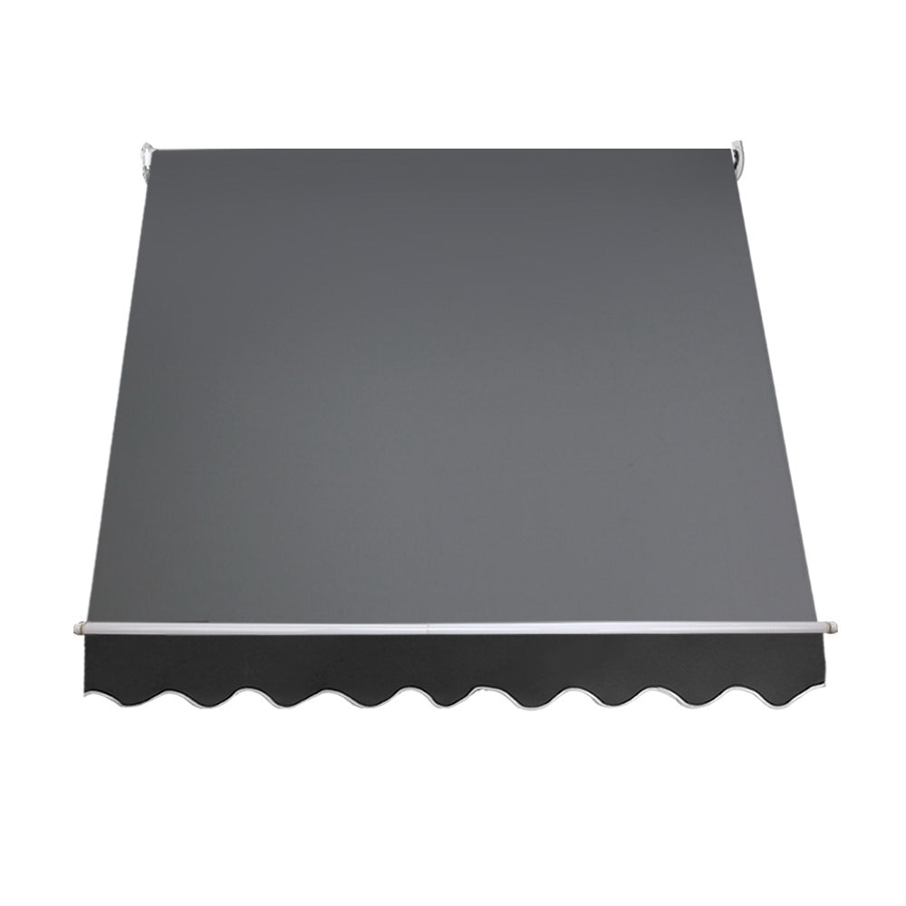 Instahut 2.1m x 2.1m Retractable Fixed Pivot Arm Awning - Grey