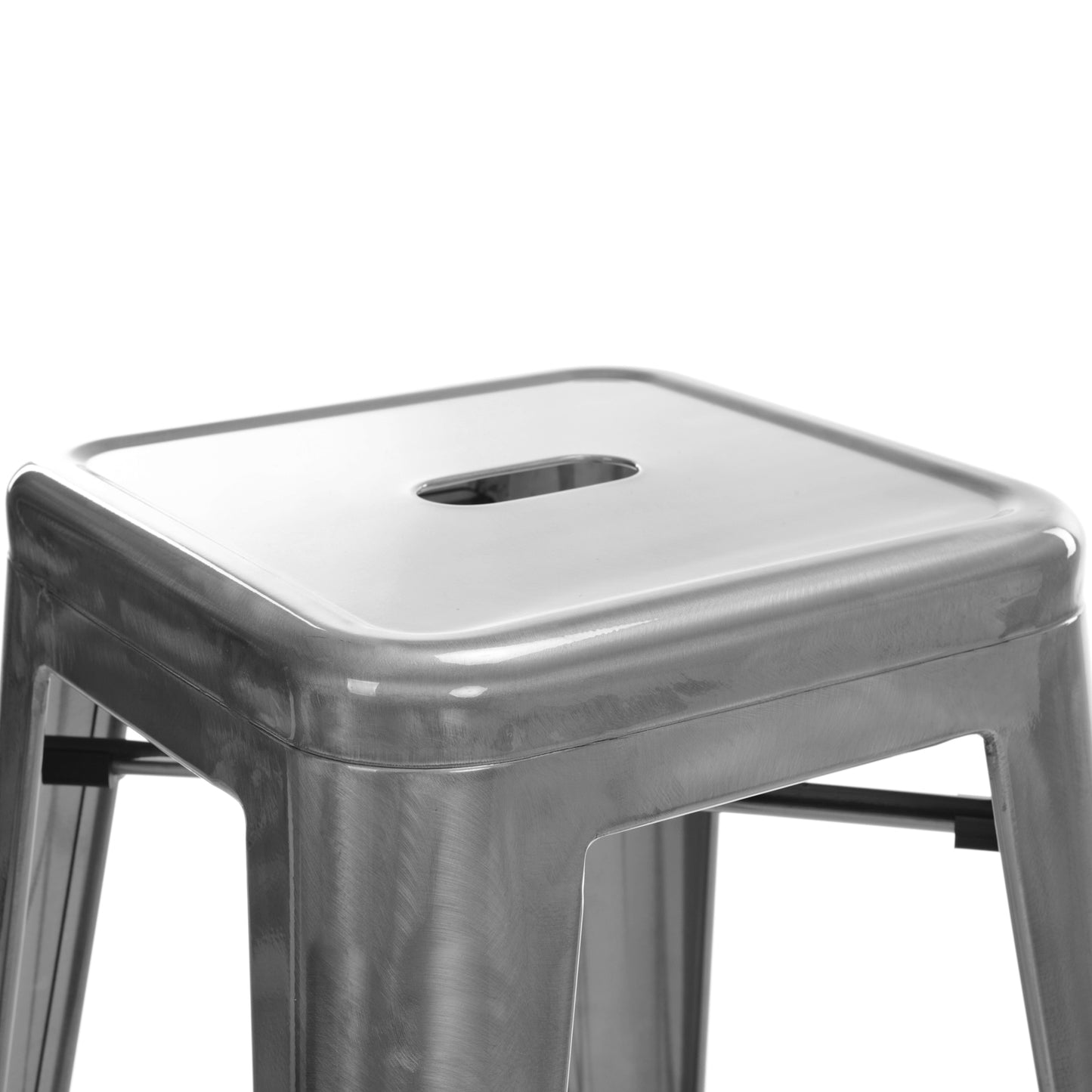 Artiss Set of 2 Metal Backless Stools - Metallic Grey
