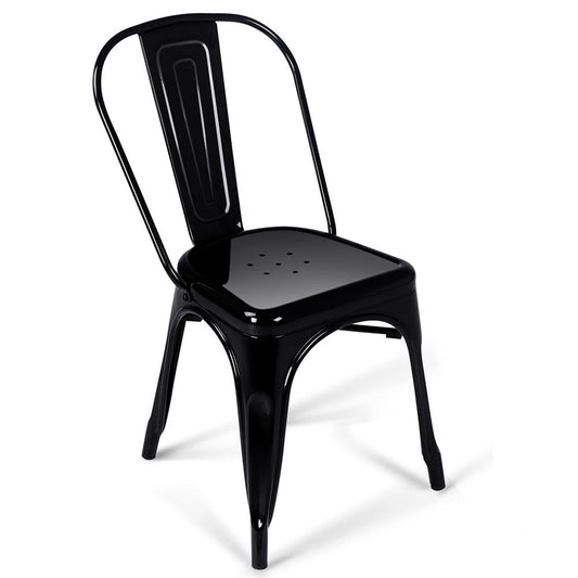 Artiss Set of 4 Metal Dining Chairs- Gloss Black