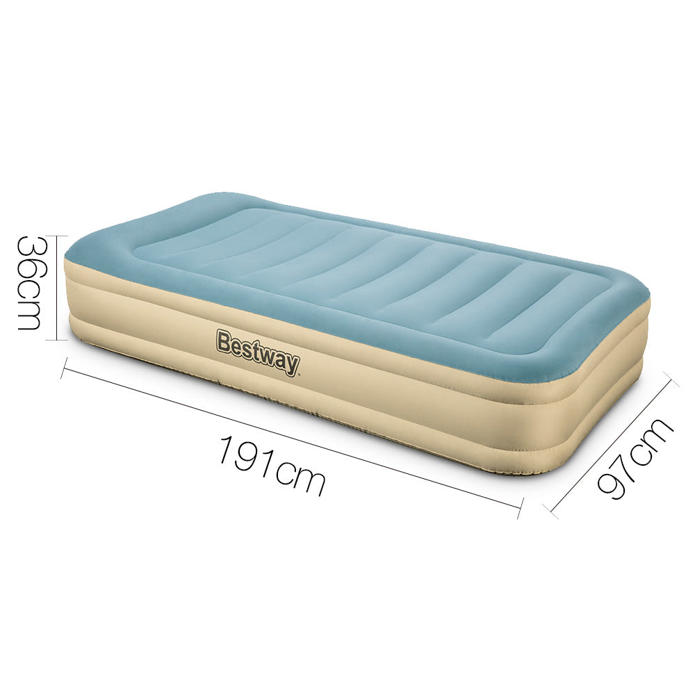 Bestway Single Size Inflatable Air Mattress - Light Blue & Beige