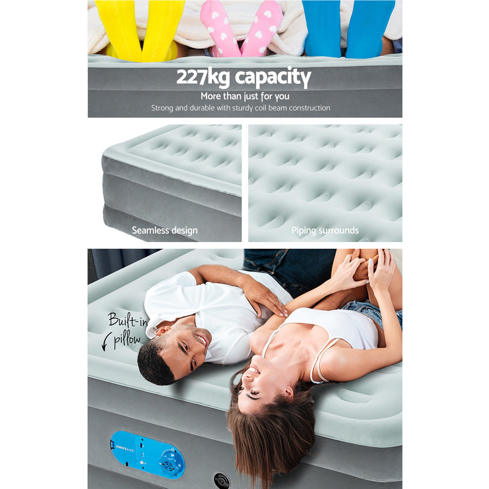 Bestway Single Air Bed Inflatable Mattress Sleeping Mat Battery Built-in Pump