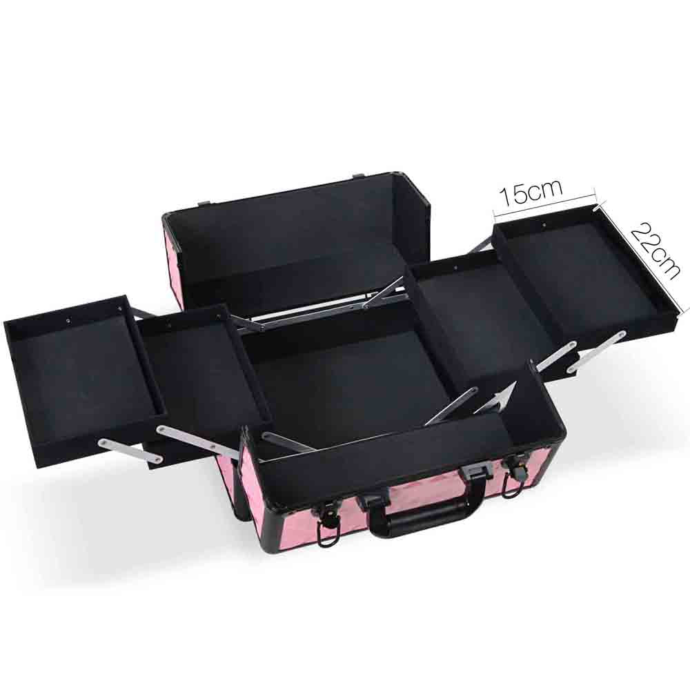 Embellir 7 in 1 Portable Cosmetic Beauty Makeup Trolley - Diamond Pink