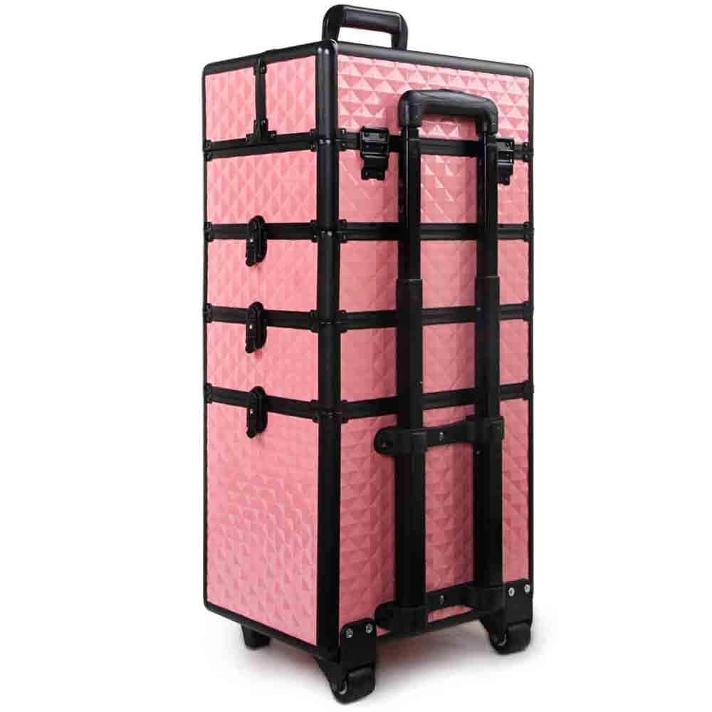 Embellir 7 in 1 Portable Cosmetic Beauty Makeup Trolley - Diamond Pink