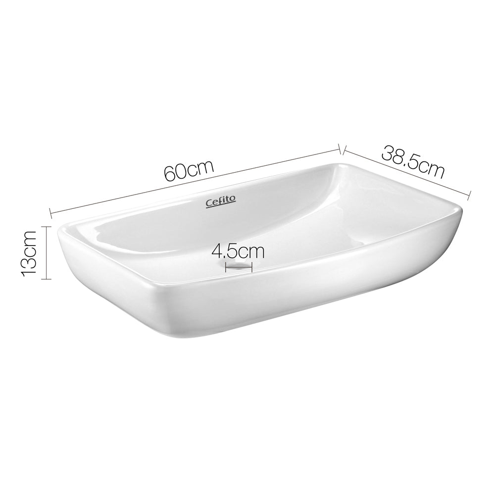 Cefito Ceramic Rectangle Sink Bowl - White