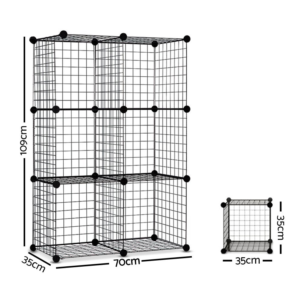6 Cube Mesh Wire Storage Cabinet