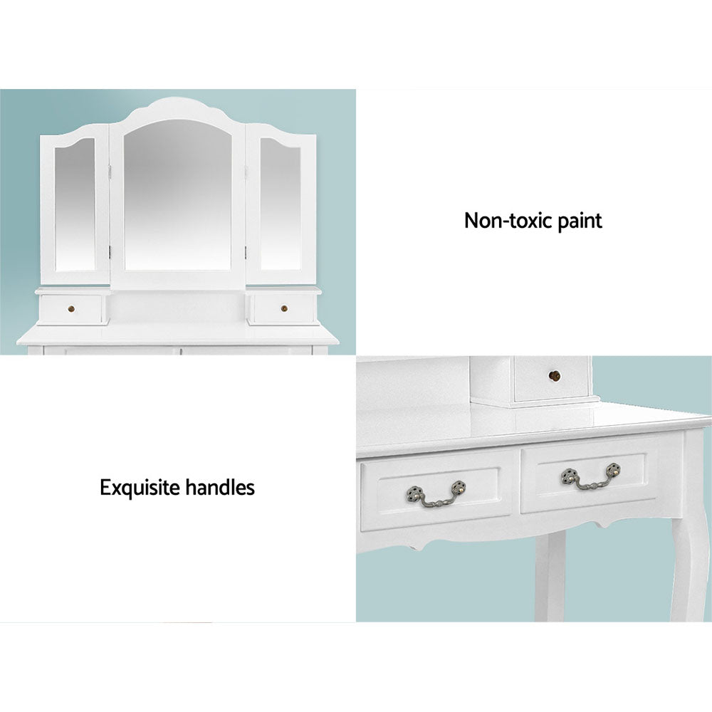 Artiss Dressing Table with Mirror - White